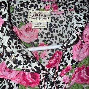 Ariat Black and Pink Floral Print Shirt